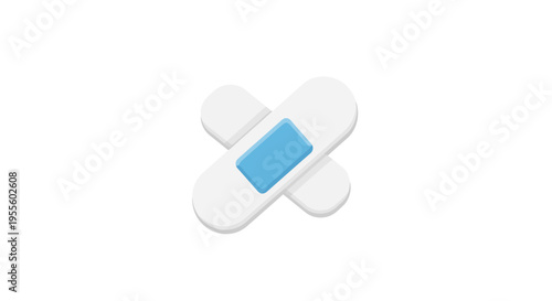 Crossed adhesive bandages vector illustration, showing injury healing in a minimalist style