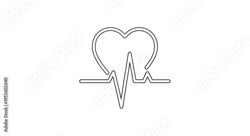 Heartbeat graphic depicting health and vitality, a visual representation of cardiac rhythm