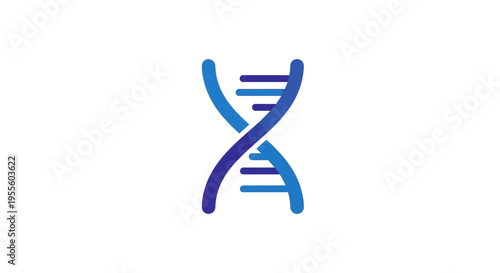 Illustration of a DNA helix in a stylized design representing genetics and science