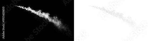 Foto Smoke trail moves across a transparent background showing a dynamic pattern in t