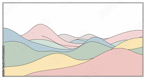 Colorful abstract wavy lines illustration.