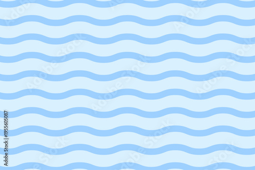 夏をイメージした青い波模様のシンプルなシームレス背景パターン