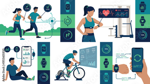 Fitness and Health Monitoring with Wearable Technology for Tracking Heart Rate, Calorie Burn, Activity Progress, and Sleep Patterns