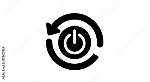 Vector illustration of power restart icon, reboot symbol, vector illustration