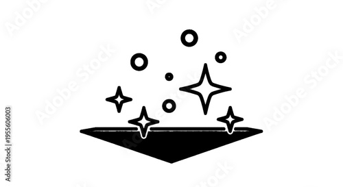 Vector illustration of sparkling clean surface icon, shiny effect symbol for hygiene and freshness