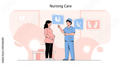 Pregnant Woman Consults Doctor About Ultrasound Scans in Clinic