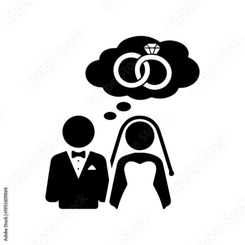 two people wedding line icon vector
Vector line icon on a white background