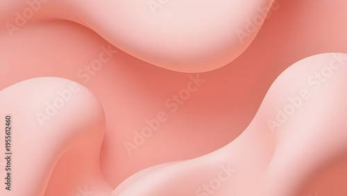 Abstract Coral Gradient Background with Smooth Fluid Shapes, Modern Minimal Aesthetic