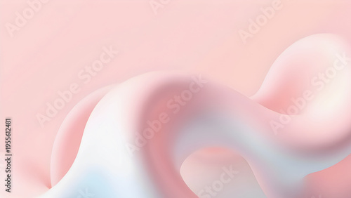 Elegant Abstract Fluid Gradient Background in Soft Pink and White, Smooth Minimal Waves