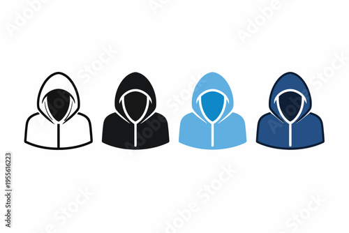 Four different colored hoodies illustration