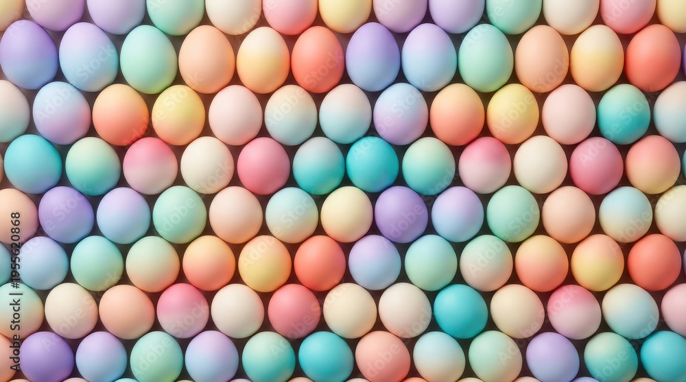 Obraz premium Colorful Pastel Eggs Arrangement for Spring Celebration Background