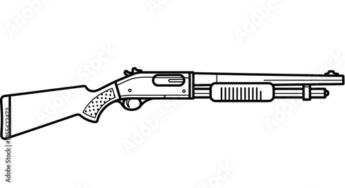 Vintage Pump-Action Shotgun Illustration