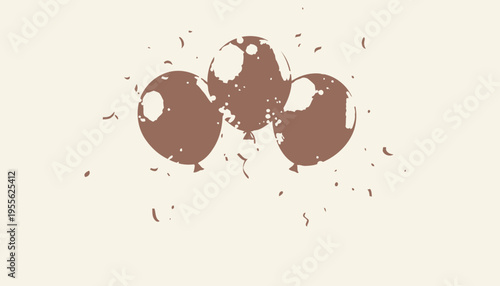 Brown paint splatters on cream background.