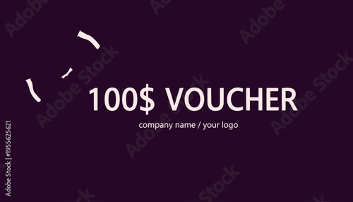 Voucher template with dollar sign.