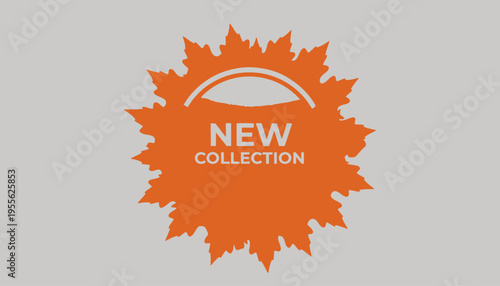 New collection announcement emblem logo.