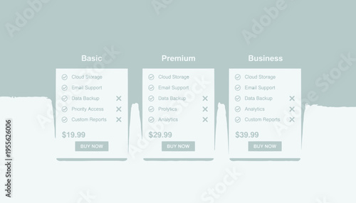 a comparison of three pricing plans.