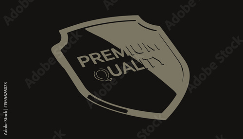 Premium quality shield icon graphic.