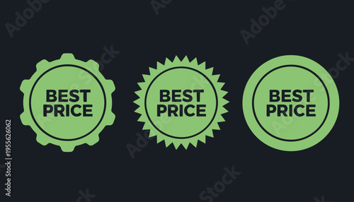 Collection of best price labels and stickers.