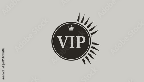 VIP logo with crown and sunburst design.