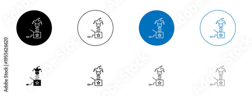 Jack in the box icons set. vector illustration