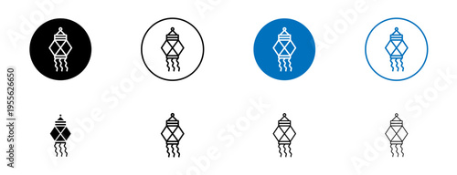 Kandeel icons set. vector illustration