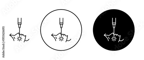 Laser anti aging beauty icons set. vector illustration