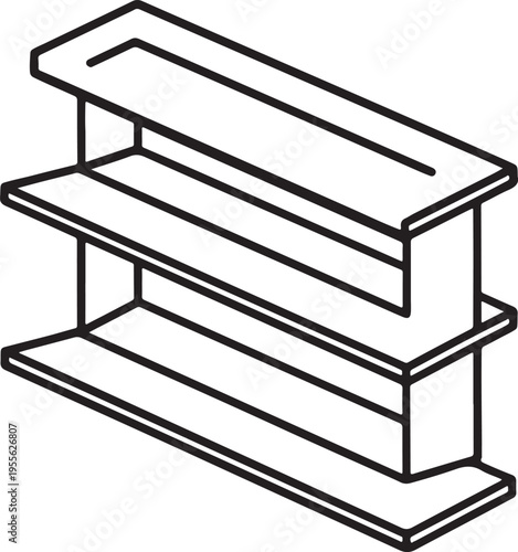 Three tier shelf vector image