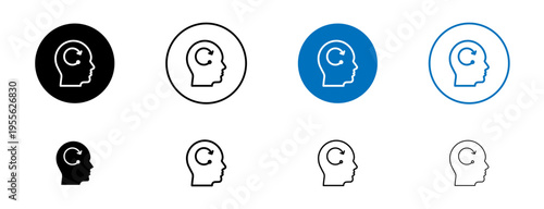 Memory recall icons set. vector illustration