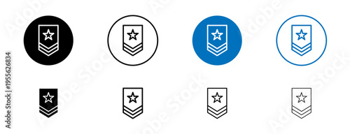 Military rank badge icons set. vector illustration