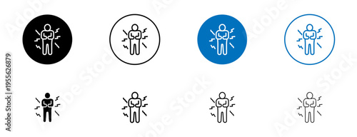 Muscle pain icons set. vector illustration