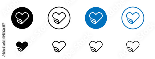 Natural love icons set. vector illustration