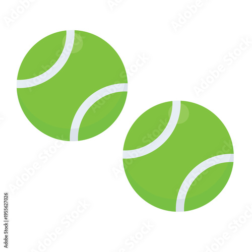 Green tennis ball vector illustration featuring a round sport sphere icon with a yellow leaf design for ecology and nature competition games