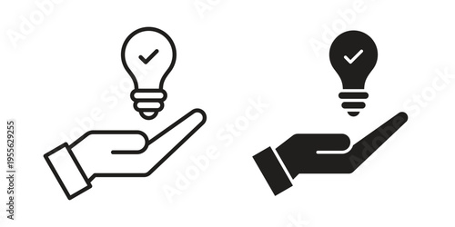 Solution icon concept. Silhouette, glyph symbol. Isolated design.