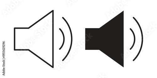 Speaker icon concept. Silhouette, glyph symbol. Isolated design.