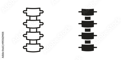 Spine icon concept. Silhouette, glyph symbol. Isolated design.