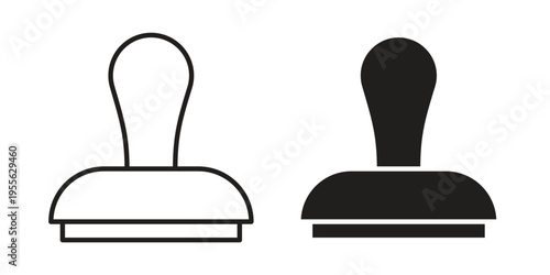 Stamp icon concept. Silhouette, glyph symbol. Isolated design.