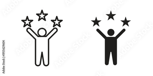 Success icon concept. Silhouette, glyph symbol. Isolated design.