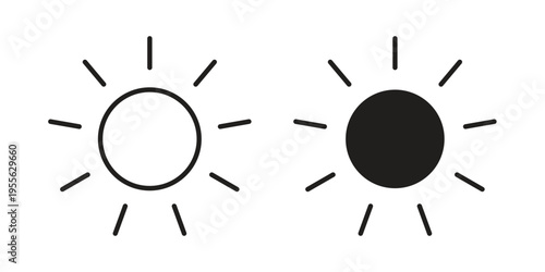 Sun icon concept. Silhouette, glyph symbol. Isolated design.