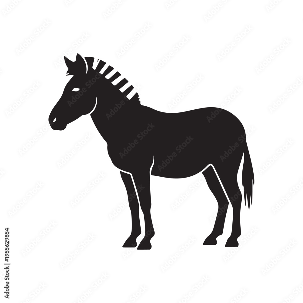Obraz premium Black horse silhouette vector icon
