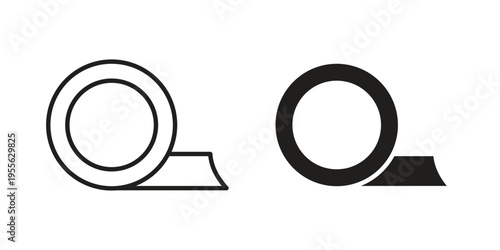 Tape icon concept. Silhouette, glyph symbol. Isolated design.