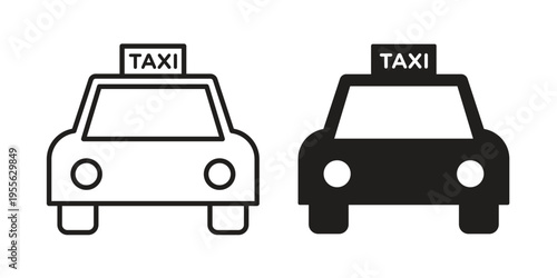 Taxi icon concept. Silhouette, glyph symbol. Isolated design.