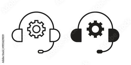 Technical support icon concept. Silhouette, glyph symbol. Isolated design.