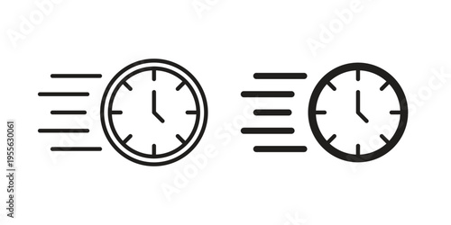 Time fast icon concept. Silhouette, glyph symbol. Isolated design.