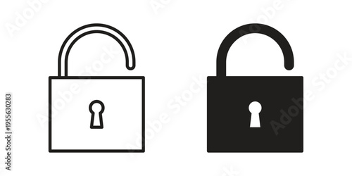 Unblocked icon concept. Silhouette, glyph symbol. Isolated design.