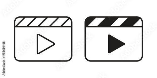 Video icon concept. Silhouette, glyph symbol. Isolated design.