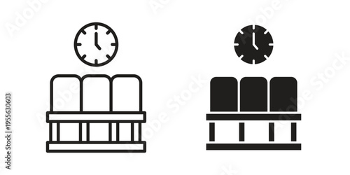 Waiting Room icon concept. Silhouette, glyph symbol. Isolated design.