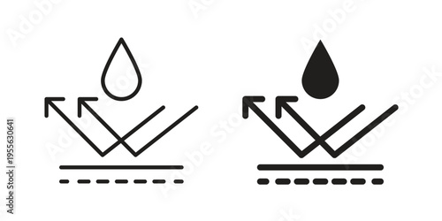 Waterproof icon concept. Silhouette, glyph symbol. Isolated design.