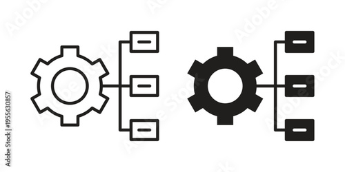 Workflow icon concept. Silhouette, glyph symbol. Isolated design.