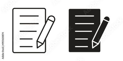 Writing icon concept. Silhouette, glyph symbol. Isolated design.