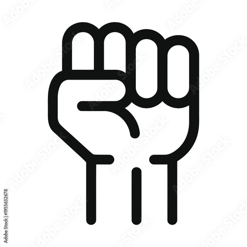 Vector icon of a clenched fist symbolizing strength unity and empowerment